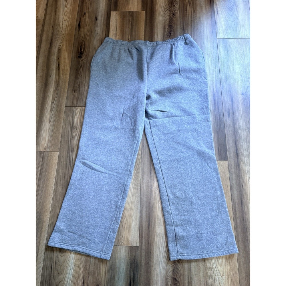 Joe Boxer Women's 1X Plus Sweatpants Wide Leg Gray Pockets Joggers